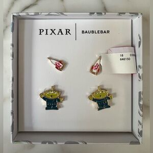 BaubleBar Pixar Toy Story Alien and Pizza Planet Rocket Stud 2 Pair Earrings Set